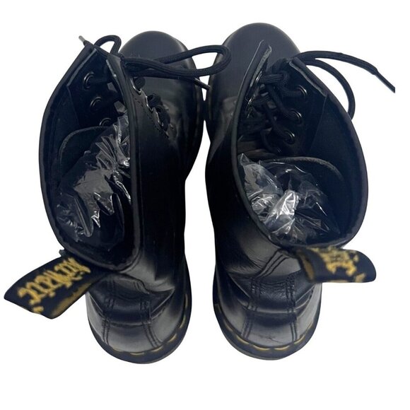 Dr. Martens Mens Black Leather Lace Up Combat Ankle Work Boots US 9 Airwair - Picture 4 of 13